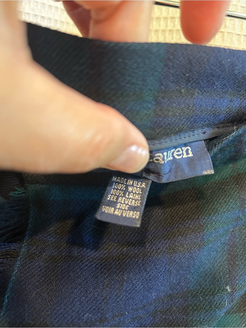 Vintage Ralph Lauren Blackwatch Plaid Midi Wrap Skirt with Buckle Straps - Picture 5 of 5